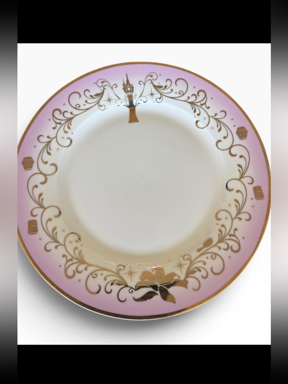 Disney Aurora Sleeping Beauty Pink Gold Dinner Plate